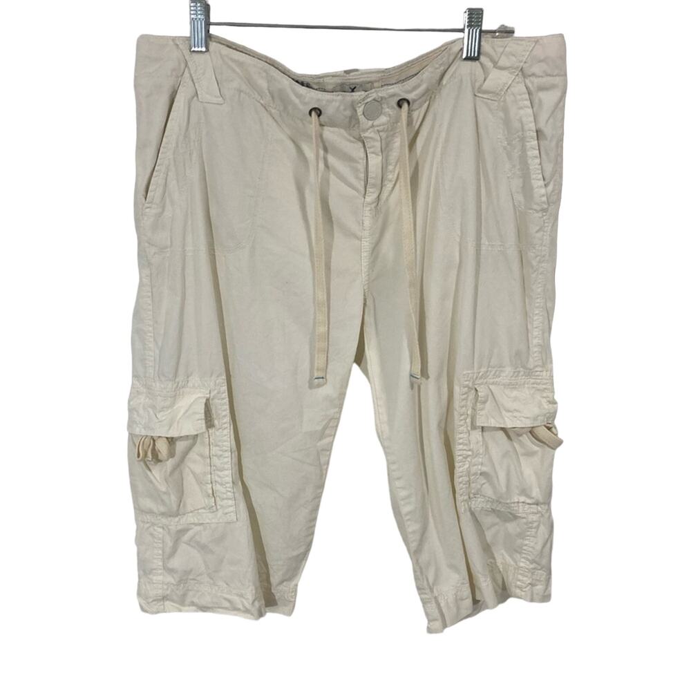 American Eagle cream cargo capris pedal pushers Y2K 90s vintage inspired size 14